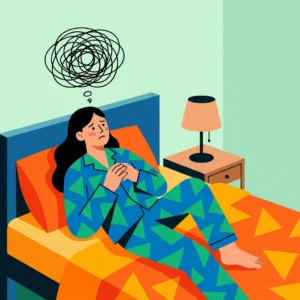 stressed person in bed image